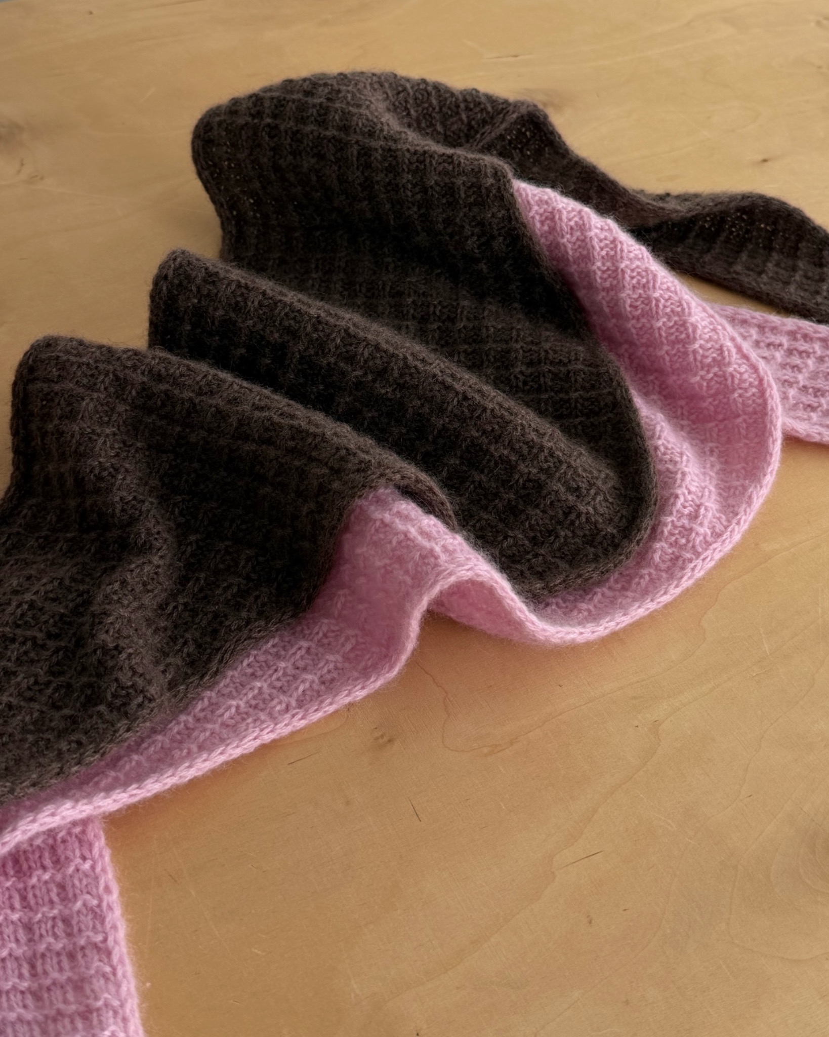Close-up of the brown Amelle Scarf texture