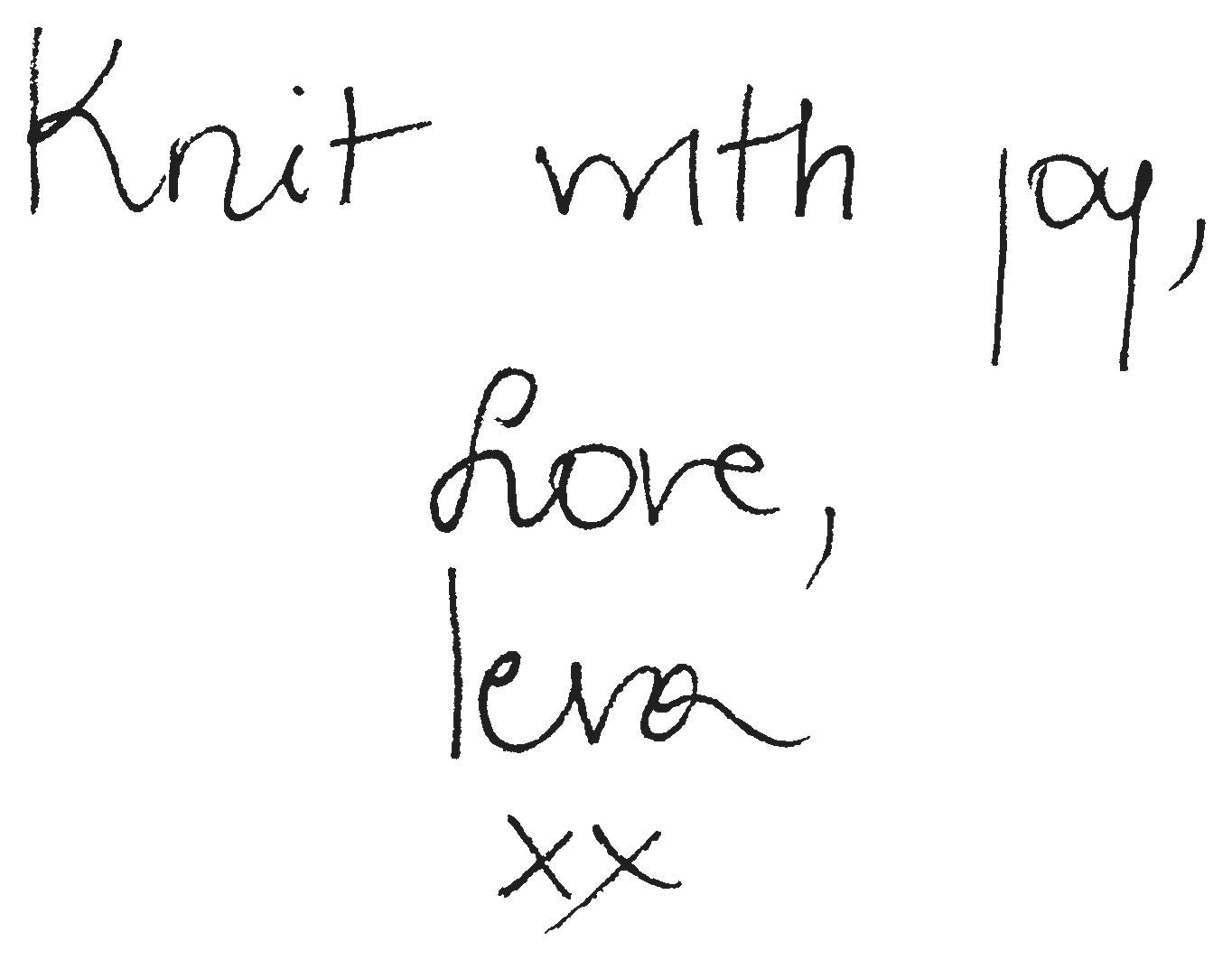Ieva’s handwritten message